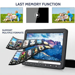 10.1" Dual Screen Portable Car DVD Player with headphones,HDMI Input Sync Playing Last Memory Region Free