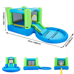 Inflatable Bounce House With Slide, Pool