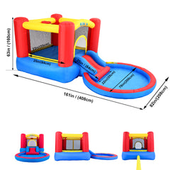 Inflatable Bounce House With Slide, Pool