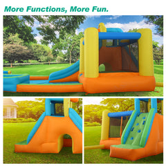 KLOKICK Inflatable Water Slide, 17' (L) x 8.6' (W) x 8.6' (H) Water Bounce House with 780W Blower, Splash Pool, Repair Patches Kit, Storage Bag