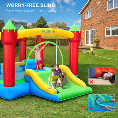 KLOKICK 15'x 12' 840D Large Bounce House Oxford Inflatable Bouncers for 6 Kids with Blower & Slide for 3-10 Years