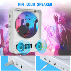 Pumpkin Portable CD Player with Dual Stereo Speakers, Rechargeable CD Player with Anti-Skip Protection, Walkman CD Player with AUX Cable and Headphone