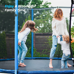KLOKICK 12ft Trampoline for Kids with Enclosure Net, Detachable Canopy, Galvanized Ladder