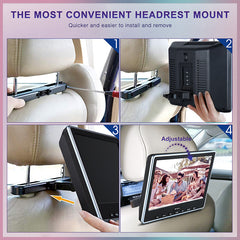 10.1 inch Car DVD Player with Headrest Mount, HDMI,Support 1080P Video,USB SD,Region Free,AV Out