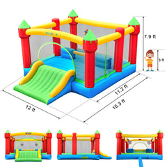 KLOKICK 15'x 12' 840D Large Bounce House Oxford Inflatable Bouncers for 6 Kids with Blower & Slide for 3-10 Years