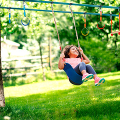 50ft/15M Ninja Warrior Obstacle Course for Kids, Ninja Slackline (Double Line Design)