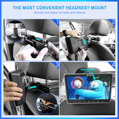 Pumpkin 10.1” Portable DVD Player for Car with Headrest Mount Bracket HDMI Input Region Free Last Memory