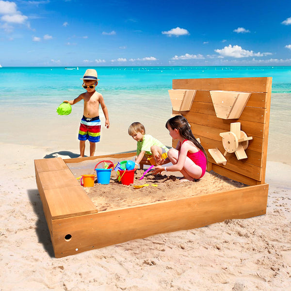 4ft*4ft Kids Wooden Sandbox for 2-3 children