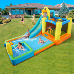 KLOKICK Inflatable Water Slide, 17' (L) x 8.6' (W) x 8.6' (H) Water Bounce House with 780W Blower, Splash Pool, Repair Patches Kit, Storage Bag
