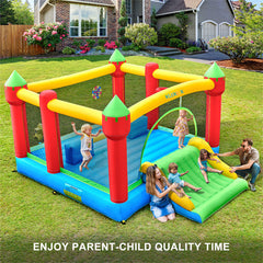 KLOKICK 15'x 12' 840D Large Bounce House Oxford Inflatable Bouncers for 6 Kids with Blower & Slide for 3-10 Years