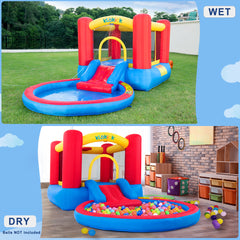 Inflatable Bounce House With Slide, Pool