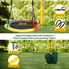 Heavy Duty 5 in 1 Metal Swing Set for Kids Playground Outdoor Playset Backyard