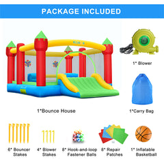 KLOKICK 15'x 12' 840D Large Bounce House Oxford Inflatable Bouncers for 6 Kids with Blower & Slide for 3-10 Years