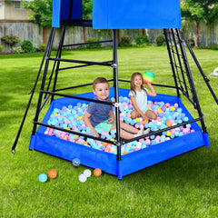 KLOKICK Outdoor Dome Climber Frame with Sandbox Playmat and Tent for 3-12 Years