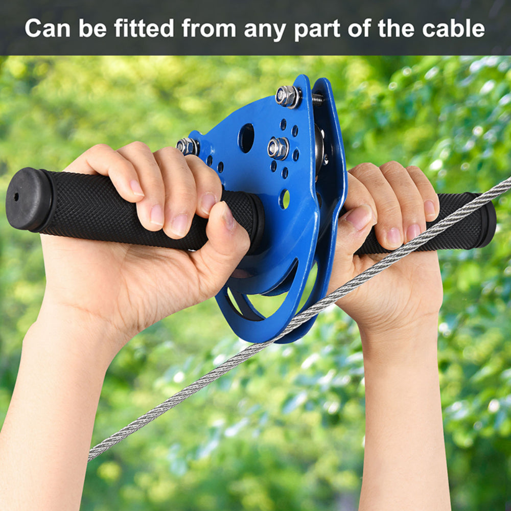 48M 160ft Zip Line Kit Spring Brake Disk Trolley Safety Wire Rope ...