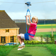 120FT Zip Line Kit for Kids and Adults with Cable Tensioning Kits, Spring Brake