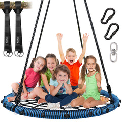 Heavy Duty 45" Spider Web Tree Swing Net Nest for Kids Adults Ring Seat