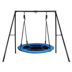 TREKASSY Outdoor Metal Swing Set with 40" Oxford Fabric Round Swing for Kids Backyard Playgound