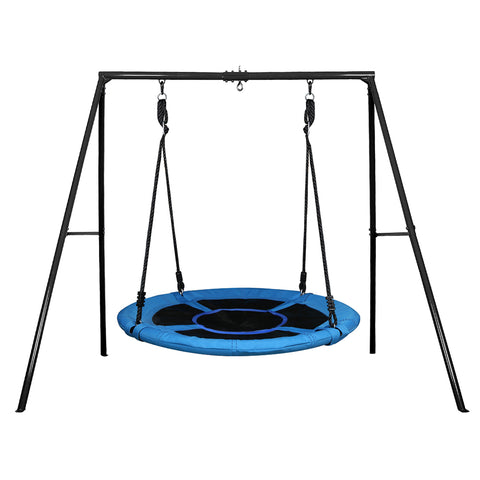 TREKASSY Outdoor Metal Swing Set with 40" Oxford Fabric Round Swing for Kids Backyard Playgound