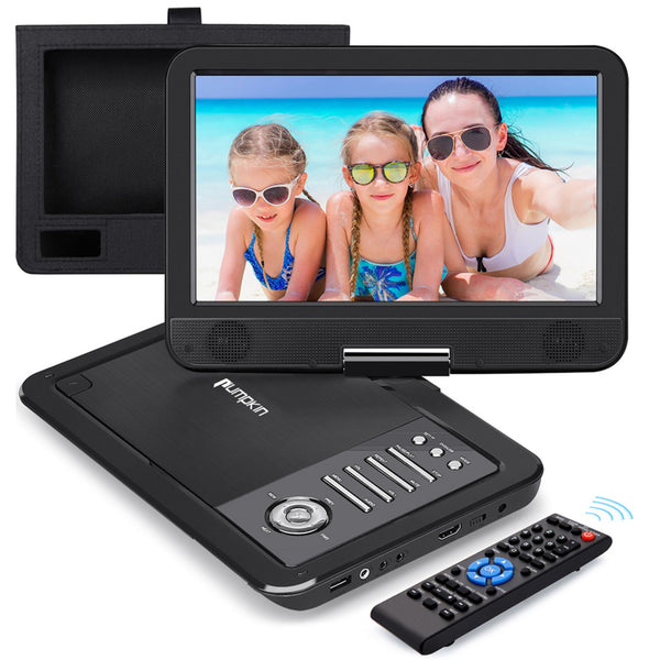 Pumpkin 10.1'' Portable DVD Player with Bag, HDMI Input, AV Out, 2500mAh Battery, Region Free, Last Memory