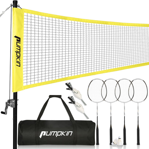 Portable Outdoor Badminton Volleyball Tennis Net with Stand Frame Bag Full Set