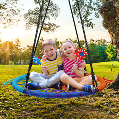 100CM Tree Swing Colorful Spider Web Hanging Saucer for Kids Playground