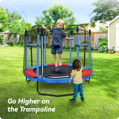 JUGADER 5Ft Trampolines for Kids with Safety Enclosure Net and Swing Rings