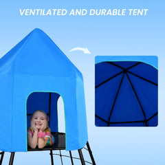 KLOKICK Outdoor Dome Climber Frame with Sandbox Playmat and Tent for 3-12 Years