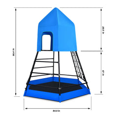 KLOKICK Outdoor Dome Climber Frame with Sandbox Playmat and Tent for 3-12 Years
