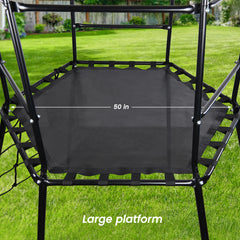 KLOKICK Outdoor Dome Climber Frame with Sandbox Playmat and Tent for 3-12 Years